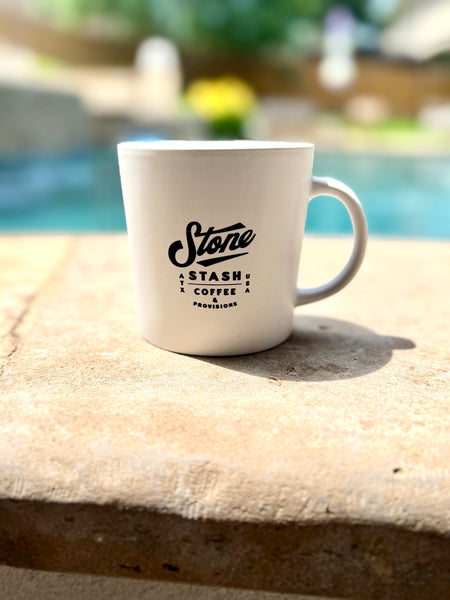 Stone Stash White 10 oz. Milano Matte Glazed Ceramic Coffee Mug