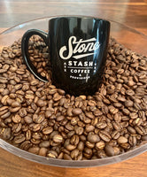 Black Ceramic Stone Stash (Happy Sipping!) Coffee Mug